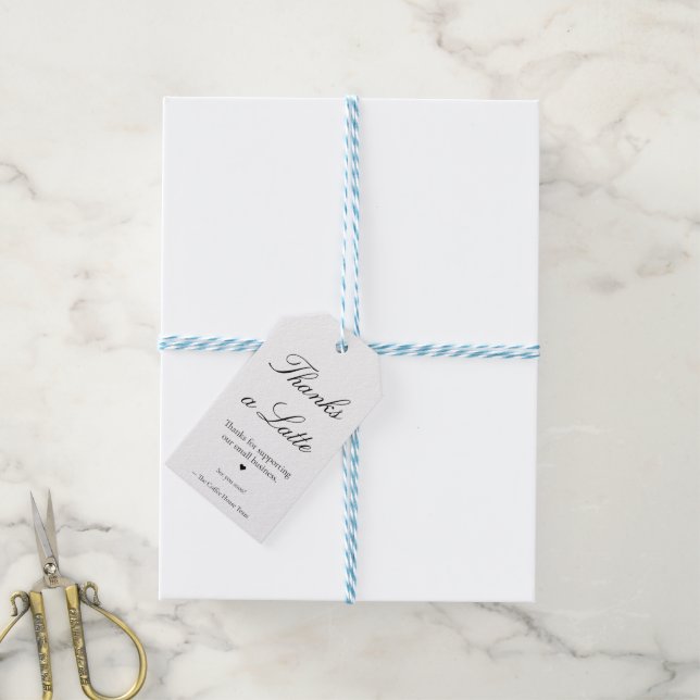 Thanks a Latte Coffee Gift Tag (With Twine)