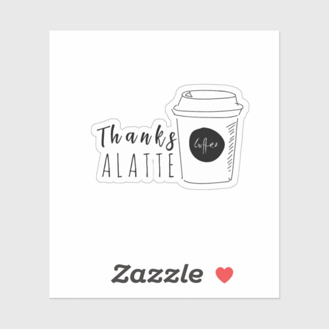Thanks a latte coffee shop logo (Sheet)