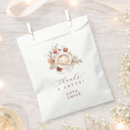 Thanks a Latte Coffee Themed Bridal Shower Favour Favour Bag