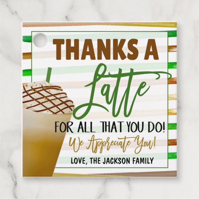 Thanks A Latte Gift Tag (Front)