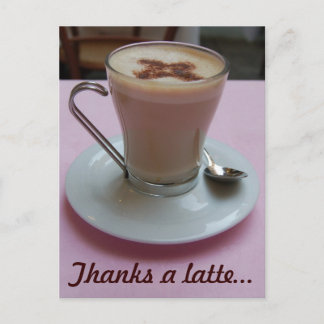 Thanks a latte postcard