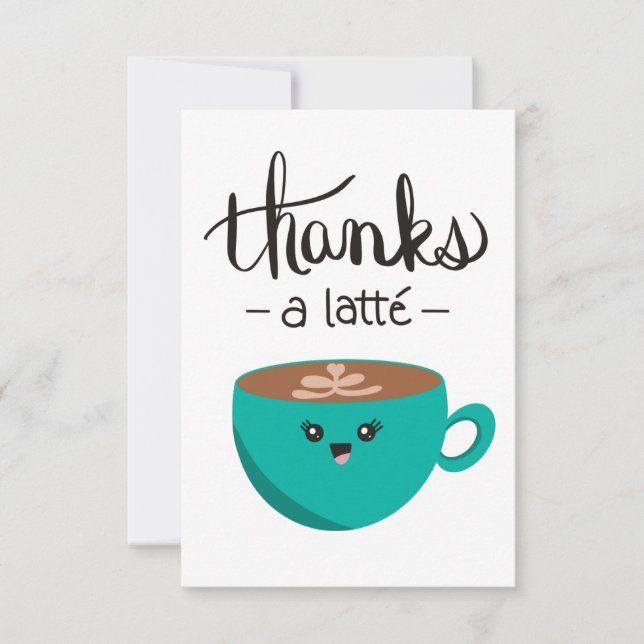 Thanks a Latte Thank You Card (Front)