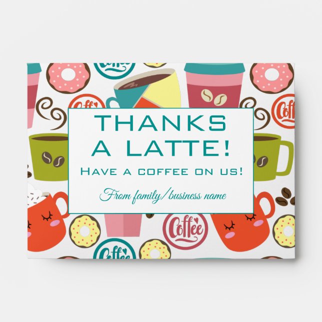 Thanks A Latte Thank You Cash Gift Envelope (Front)