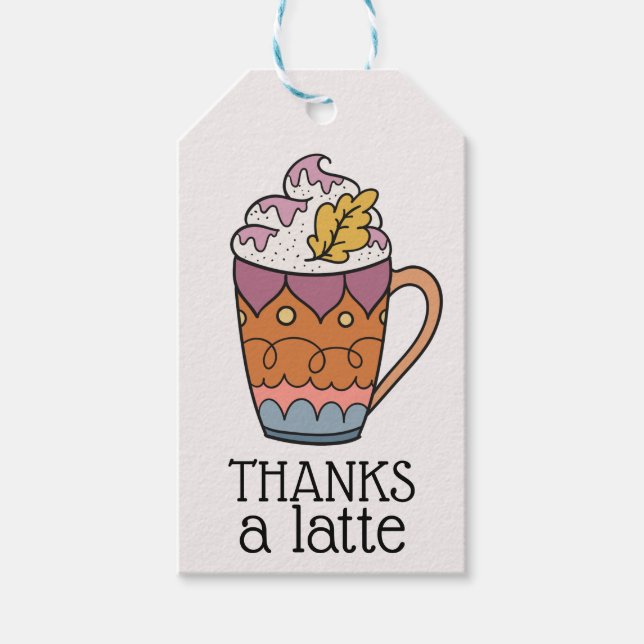 Thanks a latte Thank You Tag (Front)
