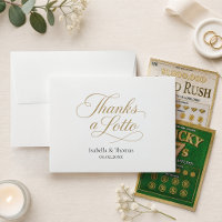 Thanks a Lotto Wedding Favour Gold Lottery Ticket