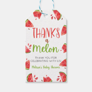 Thanks A Melon Watermelon Baby Shower Favour Gift Tags