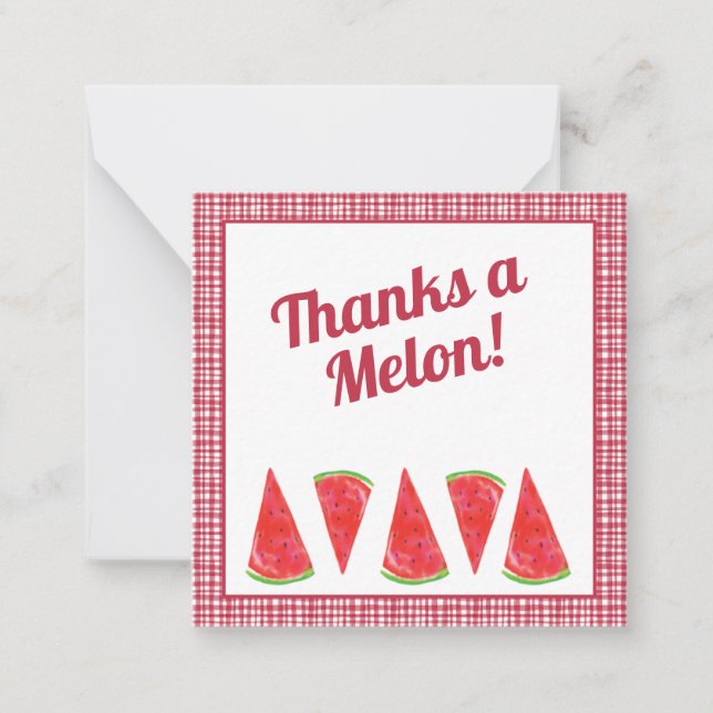 Thanks A Melon Watermelon Customer Thank You Card (Front)