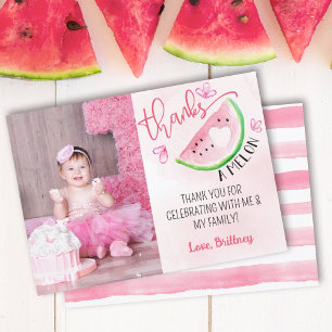 Thanks a Melon Watermelon Photo Thank You Invitation
