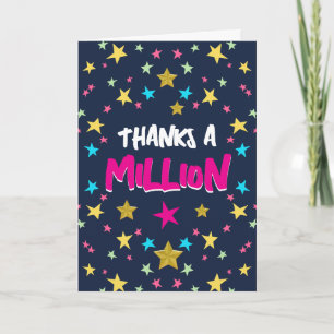 Thanks a Million Card Starry Appreciation Greeting