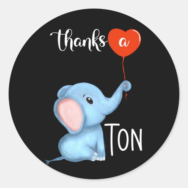 thanks a tonne elephant thanksgiving  classic round sticker (Front)