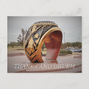 Thanks and Gig 'Em Postcard