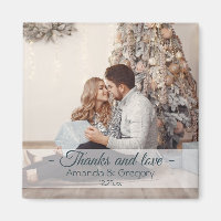 Thanks and love Christmas wedding photo favour