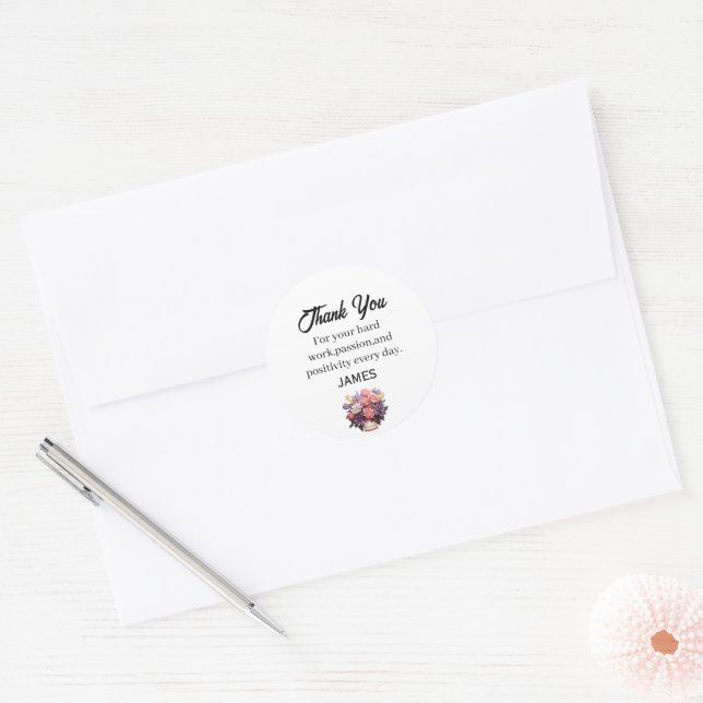Thanks Appreciation Administrative Professionals  Classic Round Sticker (Envelope)