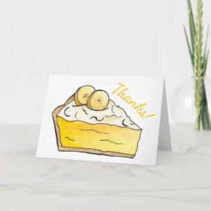 Thanks! Banana Cream Pie Slice Dessert Foodie Food Thank You Card