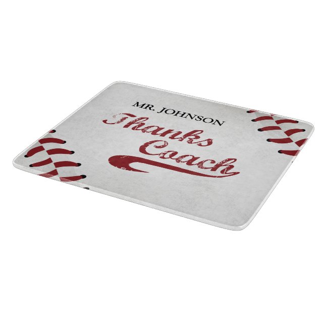 Thanks Baseball Coach Large Grunge Baseball Cutting Board (Corner)