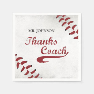 Thanks Baseball Coach Large Grunge Baseball Napkin