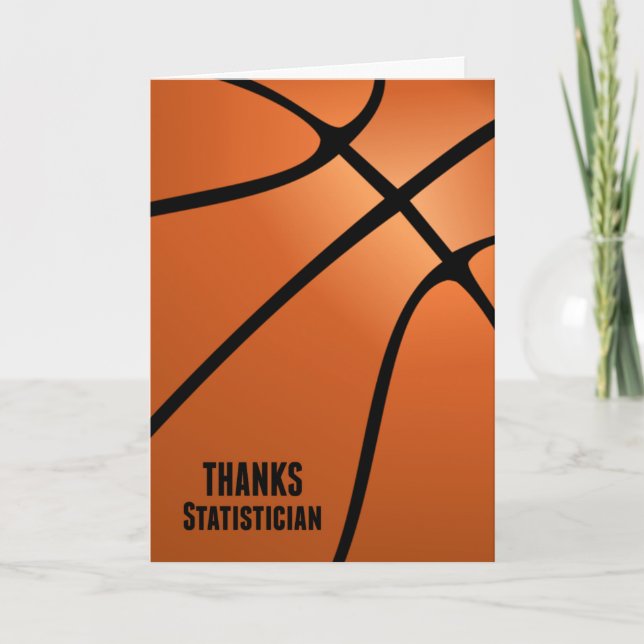 Thanks Basketball Statistician for Your Hard Work Thank You Card (Front)