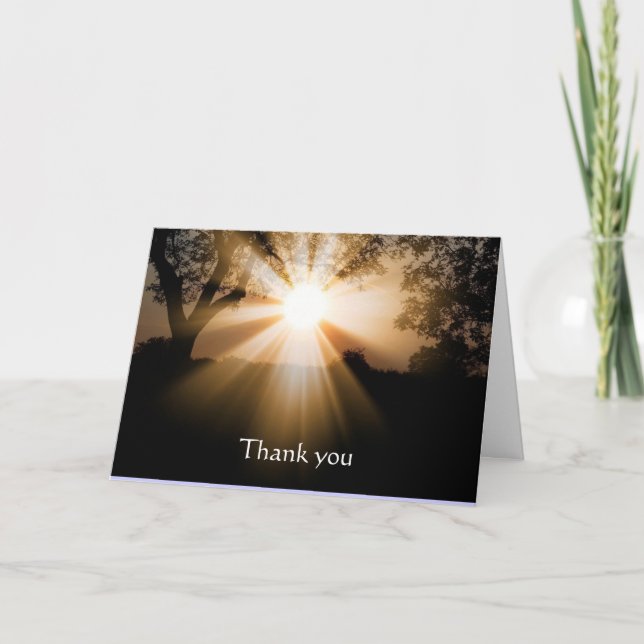 Thanks Beautiful Light Breaking Sunrise Scripture Card (Front)