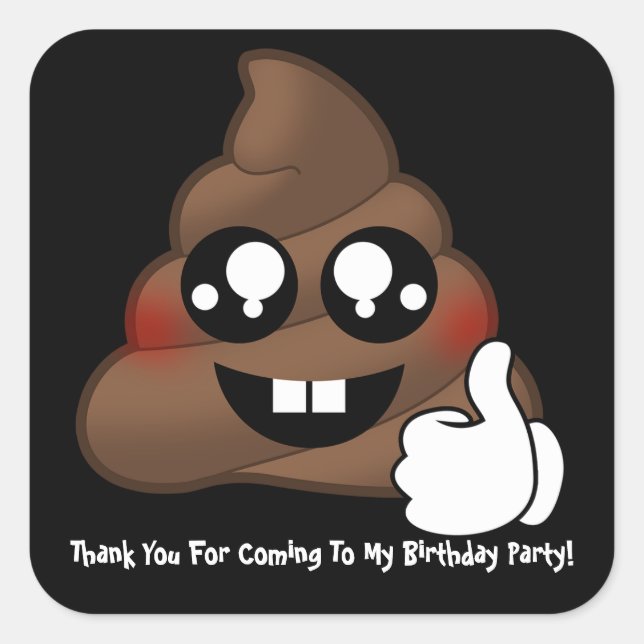 Thanks Birthday Thumbs Up Emoji Stickers (Front)