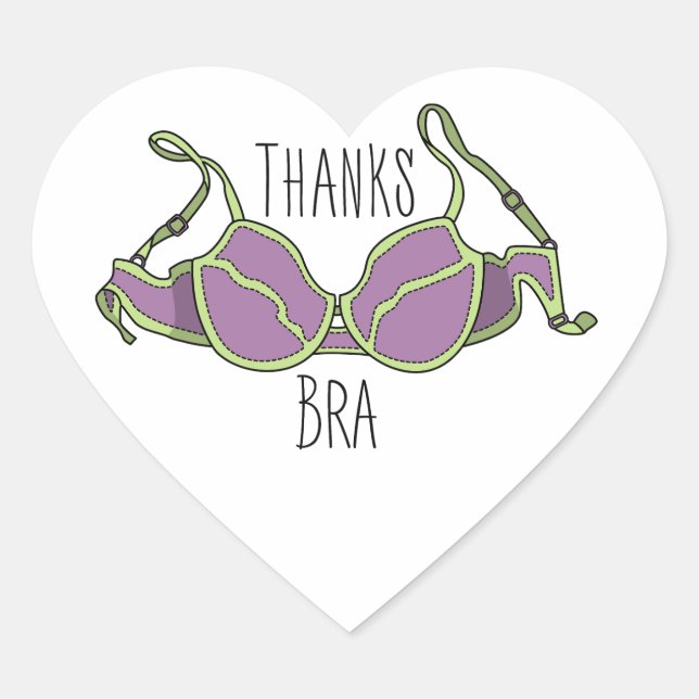 Thanks Bra Heart Sticker (Front)