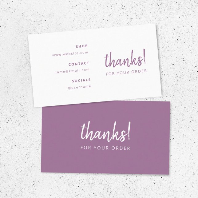 Thanks Business Order | Lilac Purple Insert Card (Creator Uploaded)