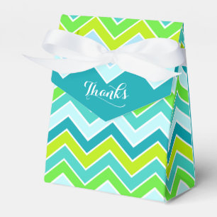 Thanks chevron aqua teal green sample gift box