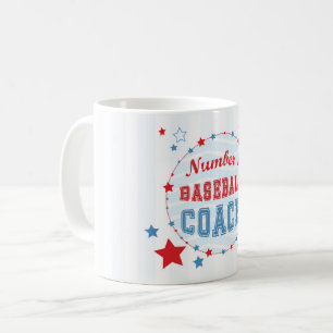 Thanks Coach All-Stars Baseball, Red, Blue Stripes Coffee Mug