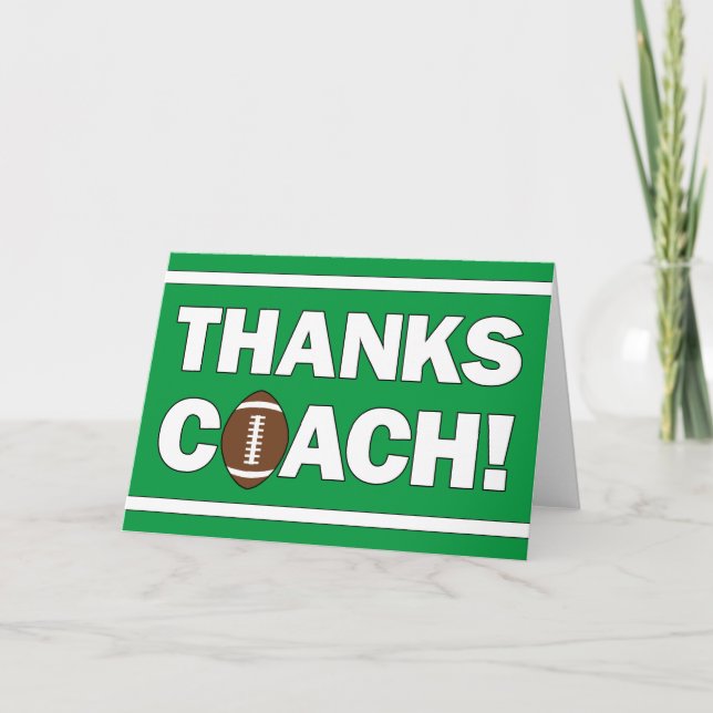 Thanks Coach Football Coach Thank You Card (Front)