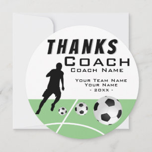 Thanks Coach Soccer Football Player Thank You Card
