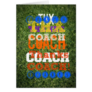 Thanks Coach Sports Green Turf Colourful Team Fun