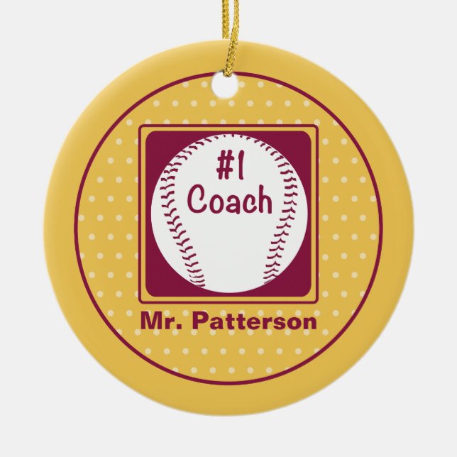 Thanks Coach, Thanks Number 1 Ceramic Ornament (Front)