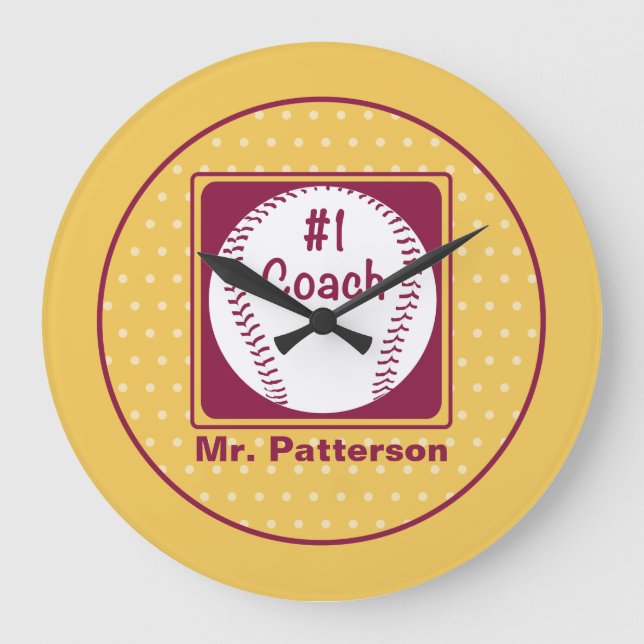 Thanks Coach, Thanks Number 1 Large Clock (Front)