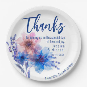 💍Thanks Cornflowers and Lavender Paper Plate