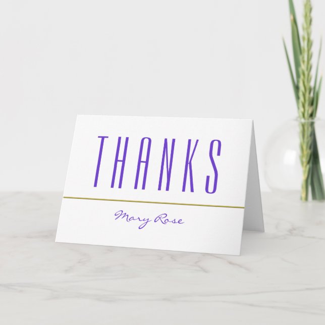 THANKS / create your own text & background colour Thank You Card (Front)