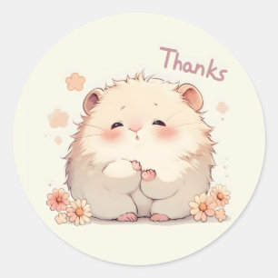 Thanks Cute Animal Mouse Classic Round Sticker