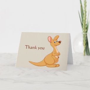 Thanks Cute Australian Kangaroo Animal & Scripture Card