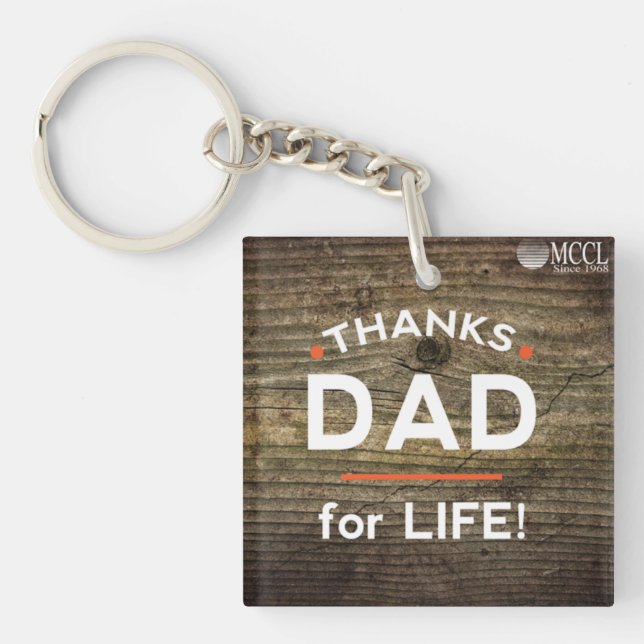 Thanks Dad for Life keychain (Front)
