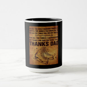 Thanks dad ice skates mug