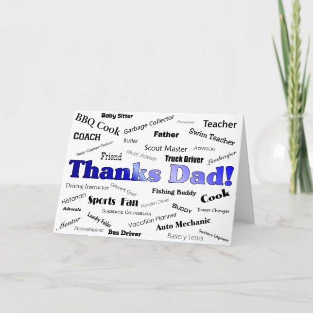 Thanks Dad! Thank You Card (Front)