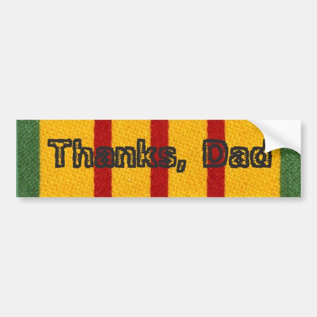 Thanks, Dad Vietnam Vet Child Bumper Sticker (Front)