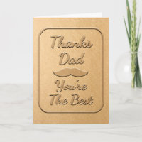 Thanks Dad You're The Best Faux Embossed