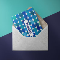 Thanks Dots pattern - blue and green postcard