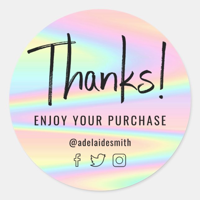 thanks enjoy your purchase classic round sticker (Front)