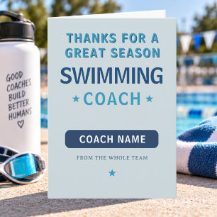 Thanks for a Great Season Swimming Coach Thank You Card