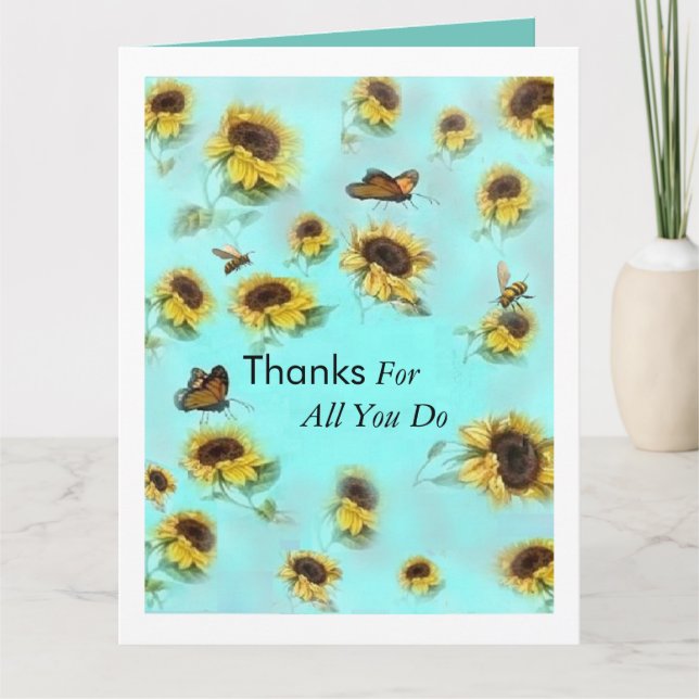 "Thanks For All you Do" large Card (Front)
