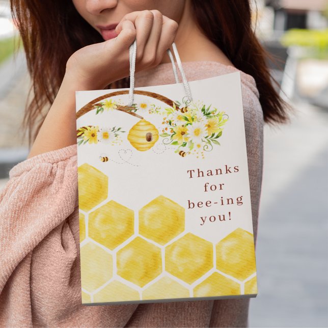 Thanks For Bee-ing You Gift Bag (Thank your baby shower guests with these cute, "Thanks for bee-ing you" gift bags! )