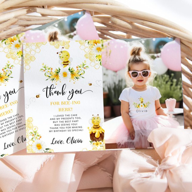 Thanks for beeing here bee day photo thank you invitation (Creator Uploaded)