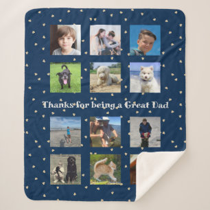 Thanks For Being a Great Dad Photo Collage Sherpa Blanket