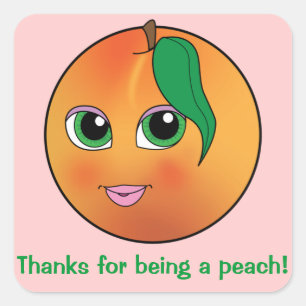 Thanks for Being a Peach! Square Sticker