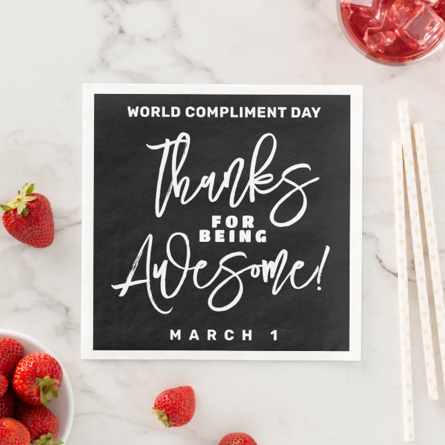 Thanks for Being Awesome! World Compliment Day Napkin (Insitu)